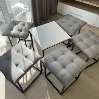 6-in-1 transforming pouf with table Premium