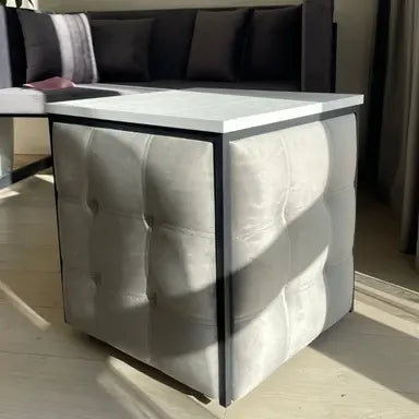 6-in-1 transforming pouf with table Premium